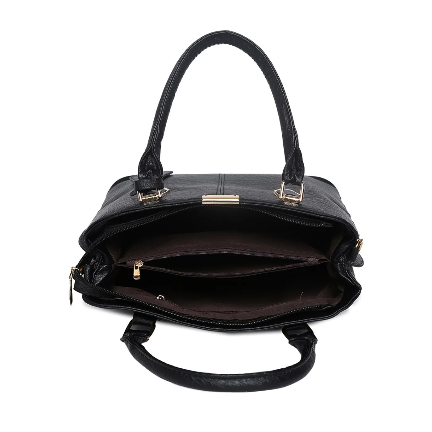 Women's Leather Handbag (Black) - Image 4