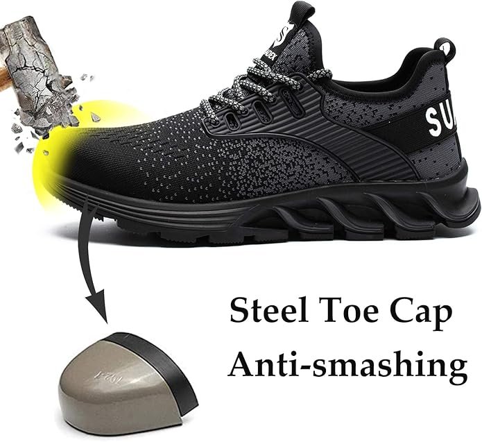 Steel Toe Sneakers for Men Women Indestructible Work Safety Shoes - Image 2