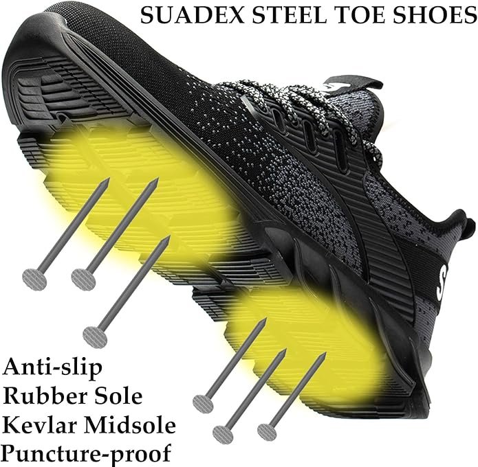 Steel Toe Sneakers for Men Women Indestructible Work Safety Shoes - Image 3