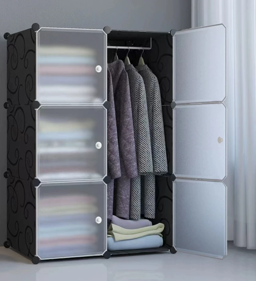 Folding Diy Bedroom Portable Storage Cloth Wardrobe Plastic Designs Girl Cabinet Master Style Online Built Baby Home Furniture - Image 7