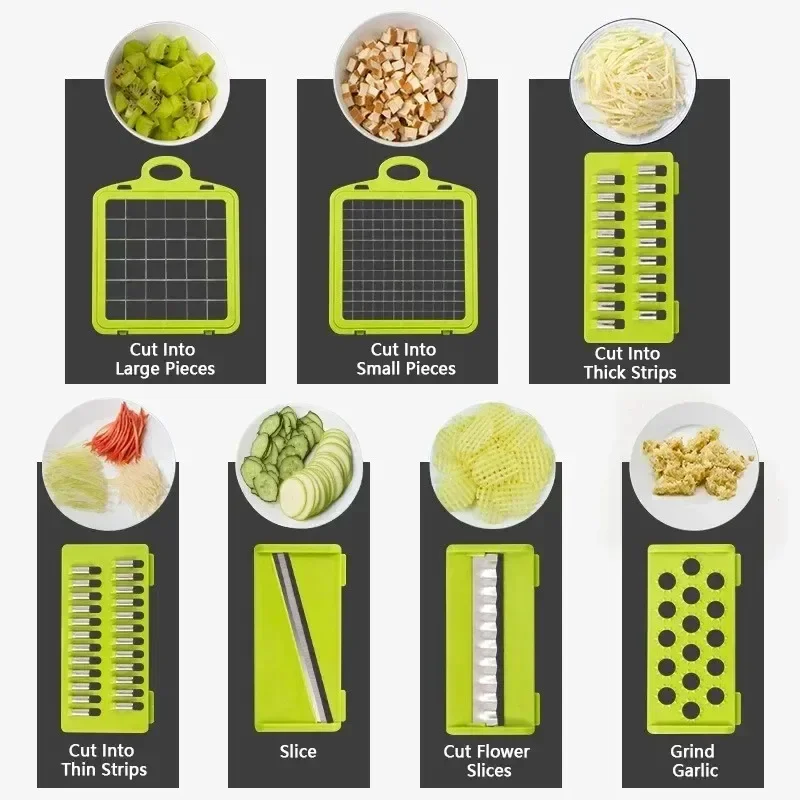 14/16 in 1 Multifunctional Vegetable Chopper Handle Food Grate Food Chopper Vegetable Slicer Dicer Cut Kitchen Items cocina - Image 8