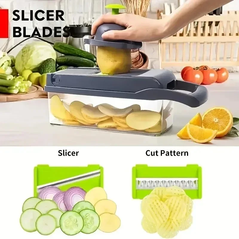 14/16 in 1 Multifunctional Vegetable Chopper Handle Food Grate Food Chopper Vegetable Slicer Dicer Cut Kitchen Items cocina - Image 7